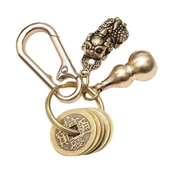 Kovový kľúčen s Pixiu, motívy tekvice a zverokruhu — prívesok na auto a tašku, unisex