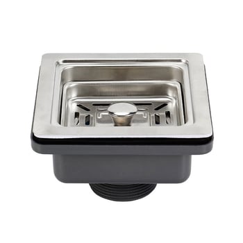Muyun квадратен дренаж за мивка със филтър-кошничка, неръждаема стомана/пластмаса, модел Square drain, модерен минимализъм, тегло 0,2 кг