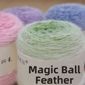 Прежда Magic Ball с пера — градиентна дълга нишка за DIY ръчно плетене, 7s Worsted, единична нишка, групова нишка