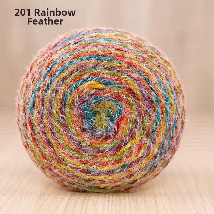 Прежда Magic Ball с пера — градиентна дълга нишка за DIY ръчно плетене, 7s Worsted, единична нишка, групова нишка