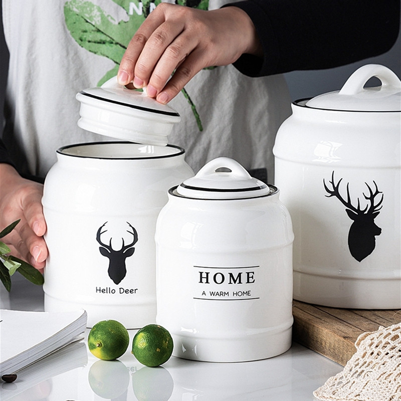 Κεραμικό δοχείο αποθήκευσης τροφών για γάτες και σκύλους | Αεροστεγές καπάκι | Πολυχρηστικό για αποξηραμένα φρούτα, καραμέλες και τσάι