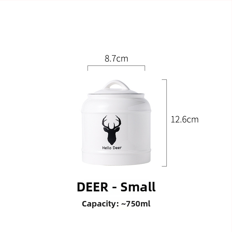 Κεραμικό δοχείο αποθήκευσης τροφών για γάτες και σκύλους | Αεροστεγές καπάκι | Πολυχρηστικό για αποξηραμένα φρούτα, καραμέλες και τσάι