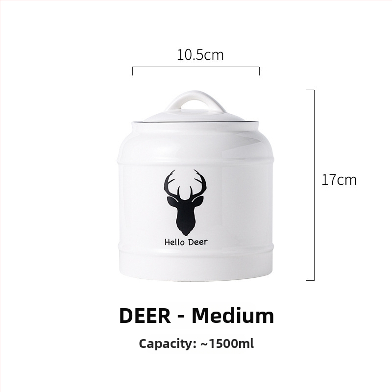 Κεραμικό δοχείο αποθήκευσης τροφών για γάτες και σκύλους | Αεροστεγές καπάκι | Πολυχρηστικό για αποξηραμένα φρούτα, καραμέλες και τσάι