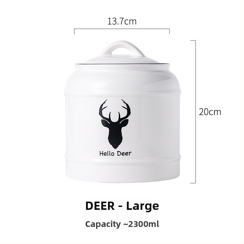 Κεραμικό δοχείο αποθήκευσης τροφών για γάτες και σκύλους | Αεροστεγές καπάκι | Πολυχρηστικό για αποξηραμένα φρούτα, καραμέλες και τσάι