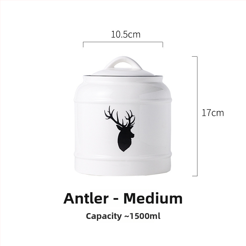 Κεραμικό δοχείο αποθήκευσης τροφών για γάτες και σκύλους | Αεροστεγές καπάκι | Πολυχρηστικό για αποξηραμένα φρούτα, καραμέλες και τσάι