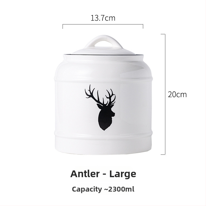 Κεραμικό δοχείο αποθήκευσης τροφών για γάτες και σκύλους | Αεροστεγές καπάκι | Πολυχρηστικό για αποξηραμένα φρούτα, καραμέλες και τσάι