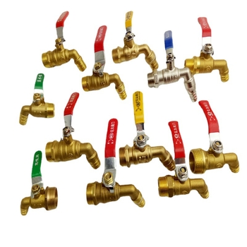 Meďový uhlový kohútik na horúcu vodu so guľovým jadrom a vypúšťacím ventilom, model Water Tsui, telo z meďe, jednorukový dvojitý ovládací systém, 0,6 MPa, 120°C, ručná montáž