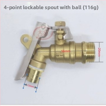 Meďový uhlový kohútik na horúcu vodu so guľovým jadrom a vypúšťacím ventilom, model Water Tsui, telo z meďe, jednorukový dvojitý ovládací systém, 0,6 MPa, 120°C, ručná montáž