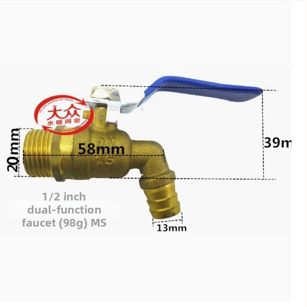 Meďový uhlový kohútik na horúcu vodu so guľovým jadrom a vypúšťacím ventilom, model Water Tsui, telo z meďe, jednorukový dvojitý ovládací systém, 0,6 MPa, 120°C, ručná montáž