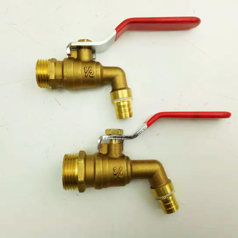 Meďový uhlový kohútik na horúcu vodu so guľovým jadrom a vypúšťacím ventilom, model Water Tsui, telo z meďe, jednorukový dvojitý ovládací systém, 0,6 MPa, 120°C, ručná montáž