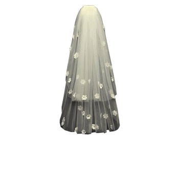 Νυφικό πέπλο από δίχτυ, διπλού στρώματος, με λευκά κρύσταλλα· απλό στυλ, κατάλληλο για γάμο, γενέθλια, φεστιβάλ