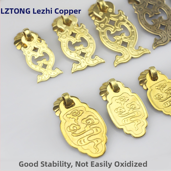 Μπρούντζινη λαβή πόρτας ντουλάπας με μοτίβο σύννεφο-ψάρι, σε στυλ Νέας Κινέζικης, για πόρτες ντουλάπών και συρταριών, μάρκα Happy Bronze