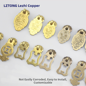 Μπρούντζινη λαβή πόρτας ντουλάπας με μοτίβο σύννεφο-ψάρι, σε στυλ Νέας Κινέζικης, για πόρτες ντουλάπών και συρταριών, μάρκα Happy Bronze