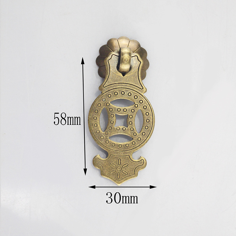 Μπρούντζινη λαβή πόρτας ντουλάπας με μοτίβο σύννεφο-ψάρι, σε στυλ Νέας Κινέζικης, για πόρτες ντουλάπών και συρταριών, μάρκα Happy Bronze