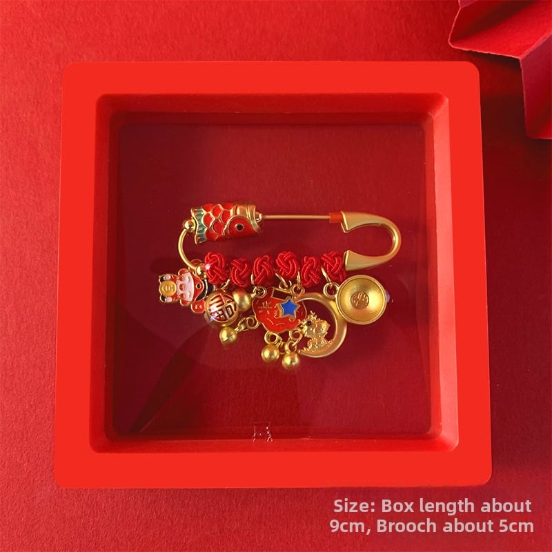 Брошка за бебета и деца - анти-страх аксесоар за безопасни разходки, унисекс, зодия Дракон, смесени материали, зима 2023