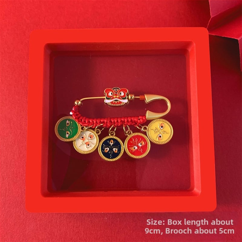 Брошка за бебета и деца - анти-страх аксесоар за безопасни разходки, унисекс, зодия Дракон, смесени материали, зима 2023