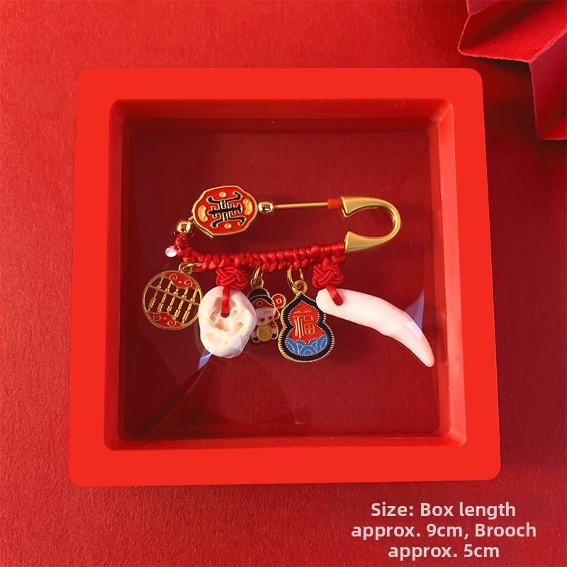 Брошка за бебета и деца - анти-страх аксесоар за безопасни разходки, унисекс, зодия Дракон, смесени материали, зима 2023