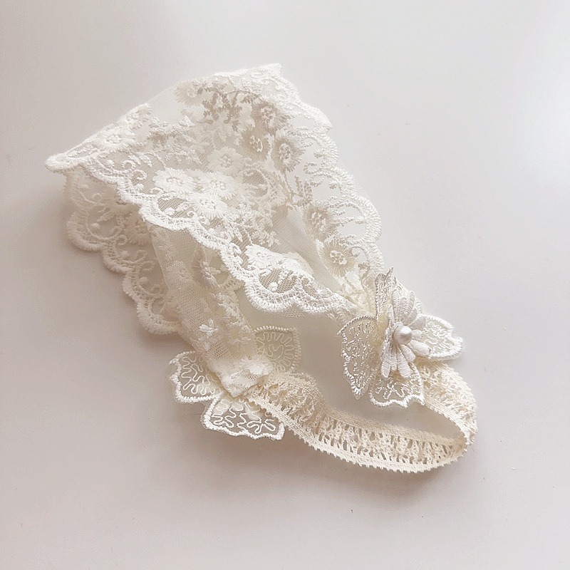 Κοριτσίστικος κεφαλόδεσμος με κορεατικό στυλ, γαλλικό ρετρό αγροτικό δαντελωτό ευρύ σχέδιο με λουλουδάκια (Στυλ: κορεατικό; Υλικό: ύφασμα; Συσκευασία: ανεξάρτητη; Προσαρμογή: διαθέσιμη; Δώρα: γάμος, ανάμνηση ταξιδιού, εταιρικά δώρα, άλλα)