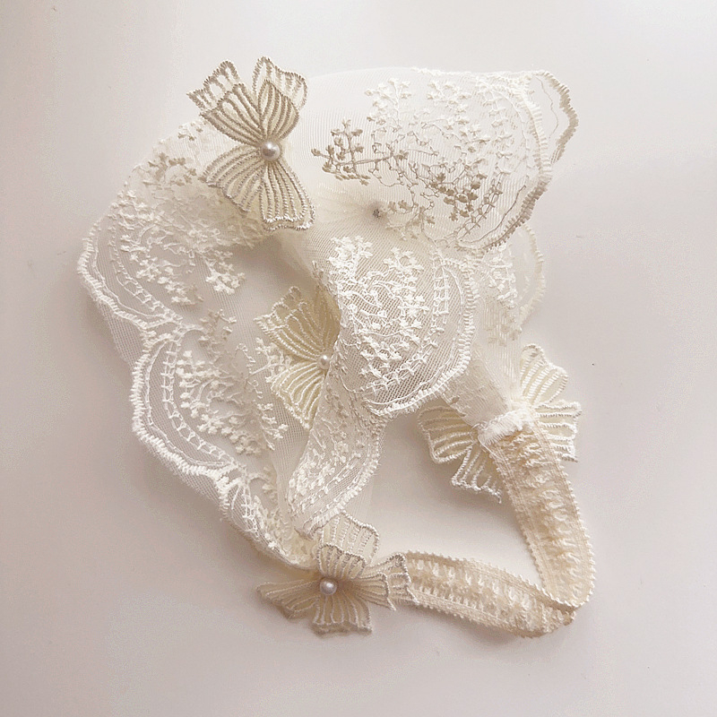 Κοριτσίστικος κεφαλόδεσμος με κορεατικό στυλ, γαλλικό ρετρό αγροτικό δαντελωτό ευρύ σχέδιο με λουλουδάκια (Στυλ: κορεατικό; Υλικό: ύφασμα; Συσκευασία: ανεξάρτητη; Προσαρμογή: διαθέσιμη; Δώρα: γάμος, ανάμνηση ταξιδιού, εταιρικά δώρα, άλλα)