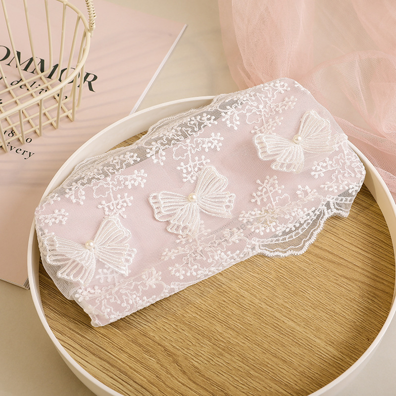 Κοριτσίστικος κεφαλόδεσμος με κορεατικό στυλ, γαλλικό ρετρό αγροτικό δαντελωτό ευρύ σχέδιο με λουλουδάκια (Στυλ: κορεατικό; Υλικό: ύφασμα; Συσκευασία: ανεξάρτητη; Προσαρμογή: διαθέσιμη; Δώρα: γάμος, ανάμνηση ταξιδιού, εταιρικά δώρα, άλλα)