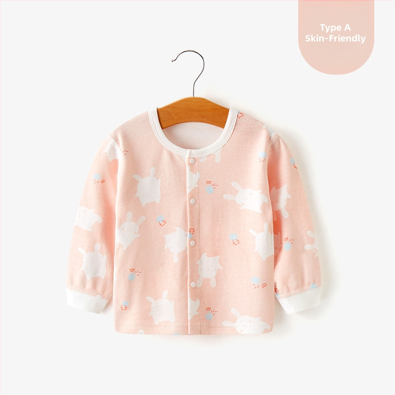 Unisex βαμβακερή θερμική μπλούζα βάσης για παιδιά 1–3 ετών, μαλακή επεξεργασία, στρογγυλή λαιμόκοψη, 100% βαμβάκι, Άνοιξη-Φθινόπωρο-Χειμώνας