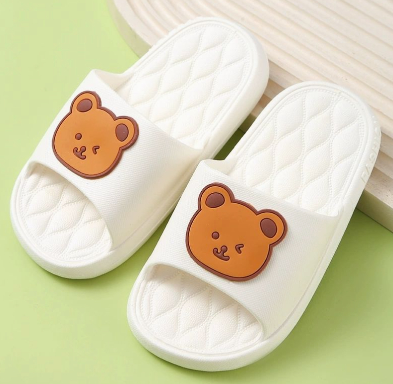 Детски еднократни сгъваеми чехли за хотел и пътуване, леки и тънки, за деца 1–3 години, PVC горна част и PVC подметка, стил карикатура, лято