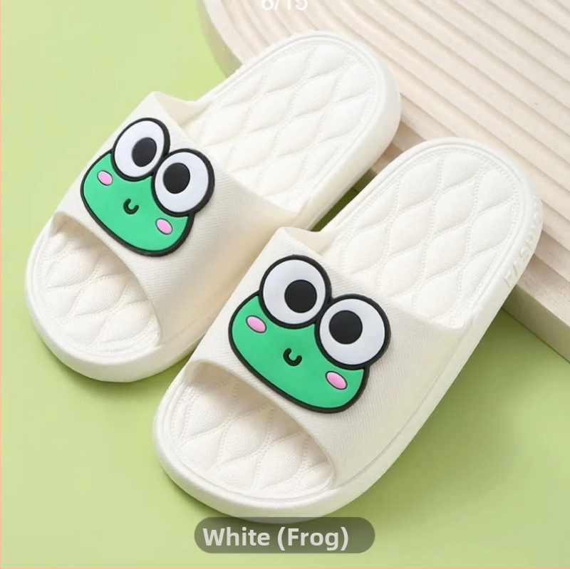 Детски еднократни сгъваеми чехли за хотел и пътуване, леки и тънки, за деца 1–3 години, PVC горна част и PVC подметка, стил карикатура, лято