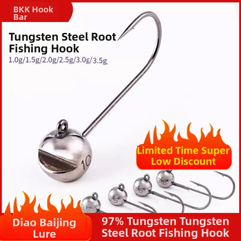 Cârlig de pescuit cu cap de oțel wolfram, fără cârlig, pentru biban negru, anti-încâlcire, pescuit în lac rezervoar
