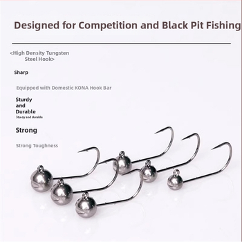 Cârlig de pescuit cu cap de oțel wolfram, fără cârlig, pentru biban negru, anti-încâlcire, pescuit în lac rezervoar