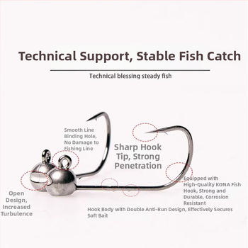 Cârlig de pescuit cu cap de oțel wolfram, fără cârlig, pentru biban negru, anti-încâlcire, pescuit în lac rezervoar