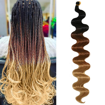 Enhe Body Wave Crochet perucă pentru femei — fibre sintetice rezistente la temperaturi, păr cu volum
