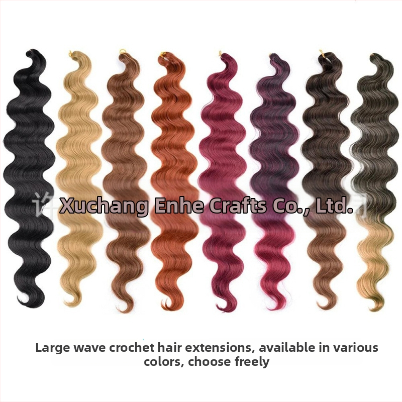 Enhe Body Wave Crochet parochňa pre ženy — tepelne odolné syntetické vlákna, objemová parochňa