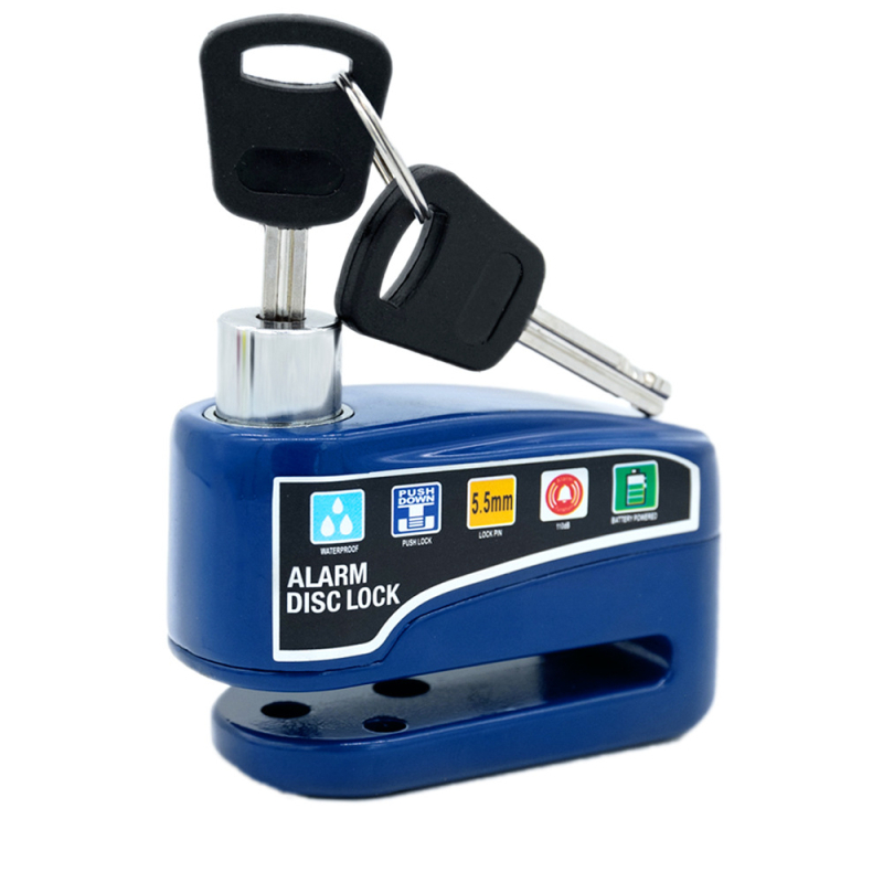 Alarmos tárcsafék-zár motorkerékpárok és elektromos kerékpárok számára, újratölthető riasztással (Modell: Alarm disc brake lock; Anyag: Alloy steel ABS; Márka: Strong Valley; Tömeg: 460 g; Alkalmazási terület: különböző tárcsafékes járművek)