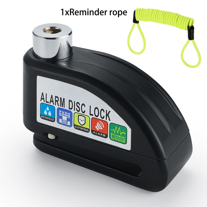 Alarmos tárcsafék-zár motorkerékpárok és elektromos kerékpárok számára, újratölthető riasztással (Modell: Alarm disc brake lock; Anyag: Alloy steel ABS; Márka: Strong Valley; Tömeg: 460 g; Alkalmazási terület: különböző tárcsafékes járművek)