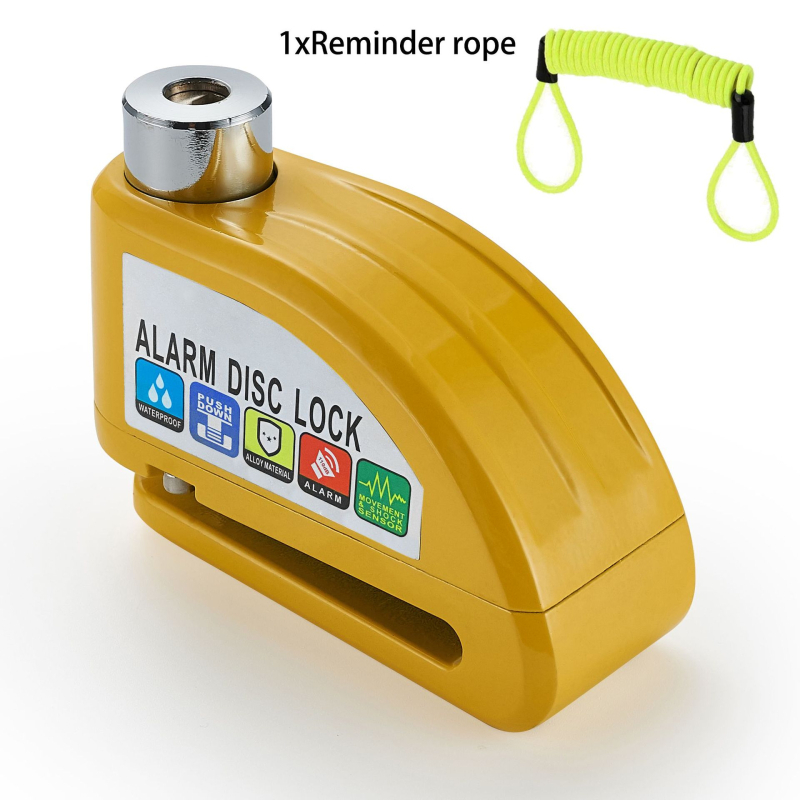 Alarmos tárcsafék-zár motorkerékpárok és elektromos kerékpárok számára, újratölthető riasztással (Modell: Alarm disc brake lock; Anyag: Alloy steel ABS; Márka: Strong Valley; Tömeg: 460 g; Alkalmazási terület: különböző tárcsafékes járművek)