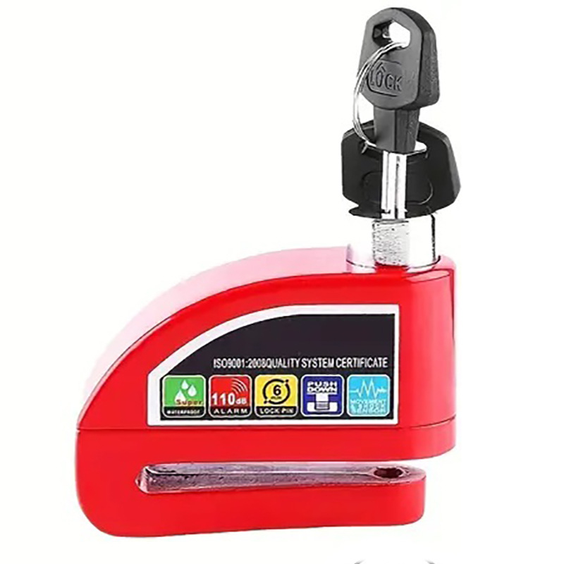 Alarmos tárcsafék-zár motorkerékpárok és elektromos kerékpárok számára, újratölthető riasztással (Modell: Alarm disc brake lock; Anyag: Alloy steel ABS; Márka: Strong Valley; Tömeg: 460 g; Alkalmazási terület: különböző tárcsafékes járművek)