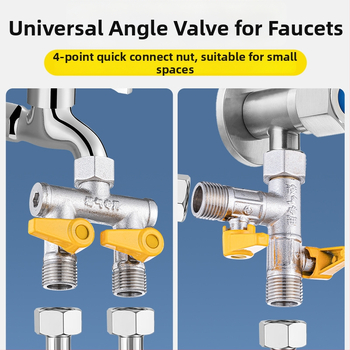 Mosazný rozdělovač vody na kohútik, 1 vstup 3 výstupy, závitové pripojenie, 0–90°C