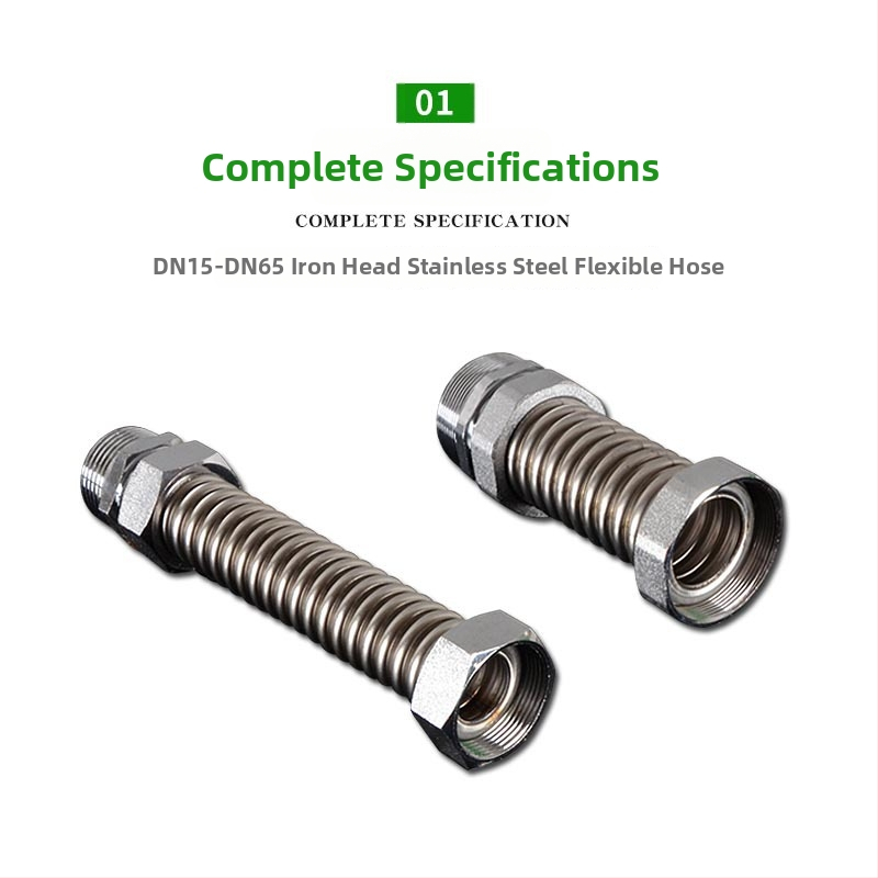 Nerezová oceľová gofrovaná rúra s železnou koncovkou pre centrálnu klimatizáciu — menovitý tlak 1,6, prevádzková teplota 120°C, model železná hlava