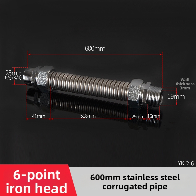 Nerezová oceľová gofrovaná rúra s železnou koncovkou pre centrálnu klimatizáciu — menovitý tlak 1,6, prevádzková teplota 120°C, model železná hlava