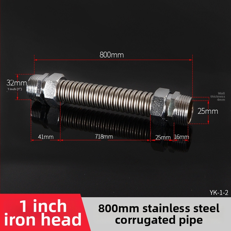 Nerezová oceľová gofrovaná rúra s železnou koncovkou pre centrálnu klimatizáciu — menovitý tlak 1,6, prevádzková teplota 120°C, model železná hlava