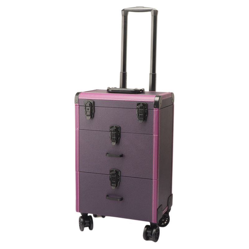 Кутия за татуировка и козметика с издърпваща дръжка и заключване, мултислойна кутия за ноктопластика и грим, Braunberg, пролет 2024, материал: супер влакна + дърво