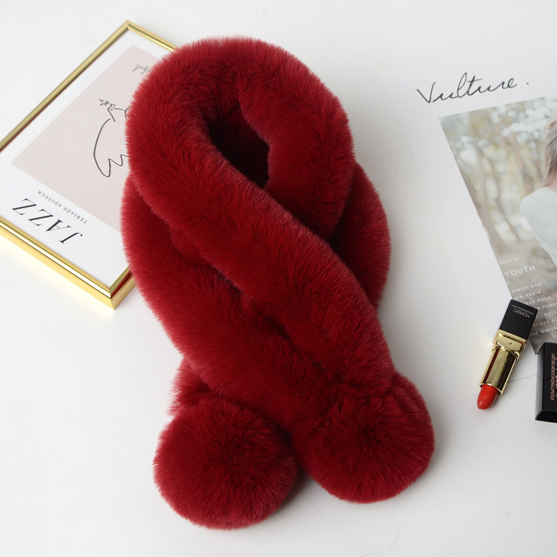 Šal od umjetne krznе za žene, zima, jednostavno tkanje, tie-dye obrada, pravokutni oblik