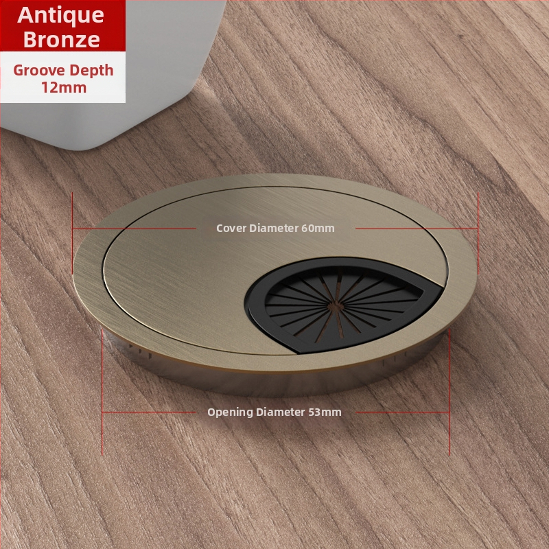 Καλύπτης οπής καλωδίων γραφείου – κράμα ψευδαργύρου, μοντέλο 006, Tai Yanchen, για γραφείο και υπολογιστή, στυλ Νέο κινεζικό