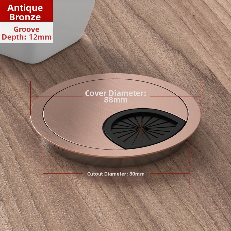 Καλύπτης οπής καλωδίων γραφείου – κράμα ψευδαργύρου, μοντέλο 006, Tai Yanchen, για γραφείο και υπολογιστή, στυλ Νέο κινεζικό