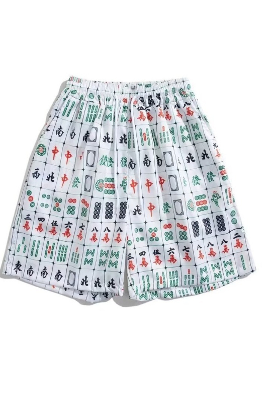 Σορτς με φλοράλ εκτύπωση - χαλαρή γραμμή, μισού μήκους, κοπή τύπου τρομπέτα, 95% σπάντεξ μικροελαστικότητα, Καλοκαίρι