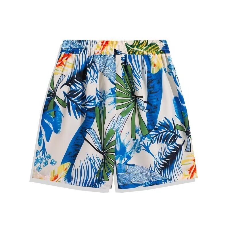 Σορτς με φλοράλ εκτύπωση - χαλαρή γραμμή, μισού μήκους, κοπή τύπου τρομπέτα, 95% σπάντεξ μικροελαστικότητα, Καλοκαίρι