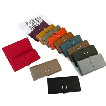 Γυναικείο μακρύ πορτοφόλι από γνήσιο δέρμα, δέρμα πρώτης στρώσης αγελάδας, επένδυση από καμβά, στυλ αστικός μινιμαλισμός, 2025