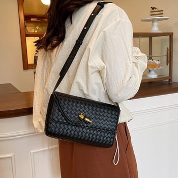 Τσάντα crossbody PU με καπάκι, οριζόντια τετράγωνη μορφή, επένδυση πολυεστέρα, μια ιμάντα, μοντέλο JC-8083, 2025 χειμώνας