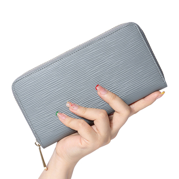 Γυναικείο πορτοφόλι από ανακυκλωμένο δέρμα, μονόχρωμο, θήκη κερμάτων με φερμουάρ, εσωτερικό από συνθετικό δέρμα, για καθημερινή χρήση, Καλοκαίρι 2018