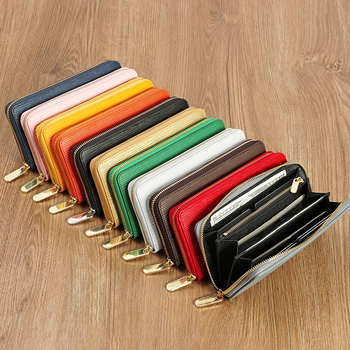 Γυναικείο πορτοφόλι από ανακυκλωμένο δέρμα, μονόχρωμο, θήκη κερμάτων με φερμουάρ, εσωτερικό από συνθετικό δέρμα, για καθημερινή χρήση, Καλοκαίρι 2018